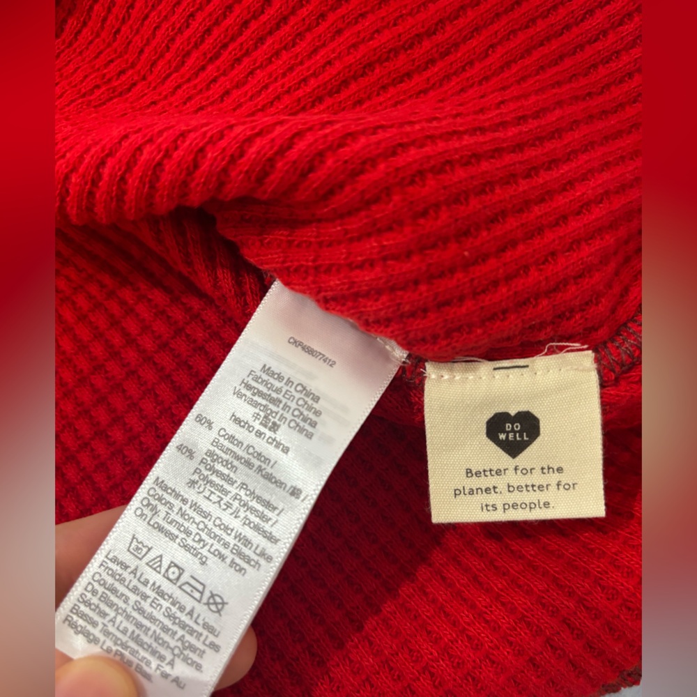 Madewell NWOT Red Thermal Long Sleeve Top, Medium - Picture 5 of 5